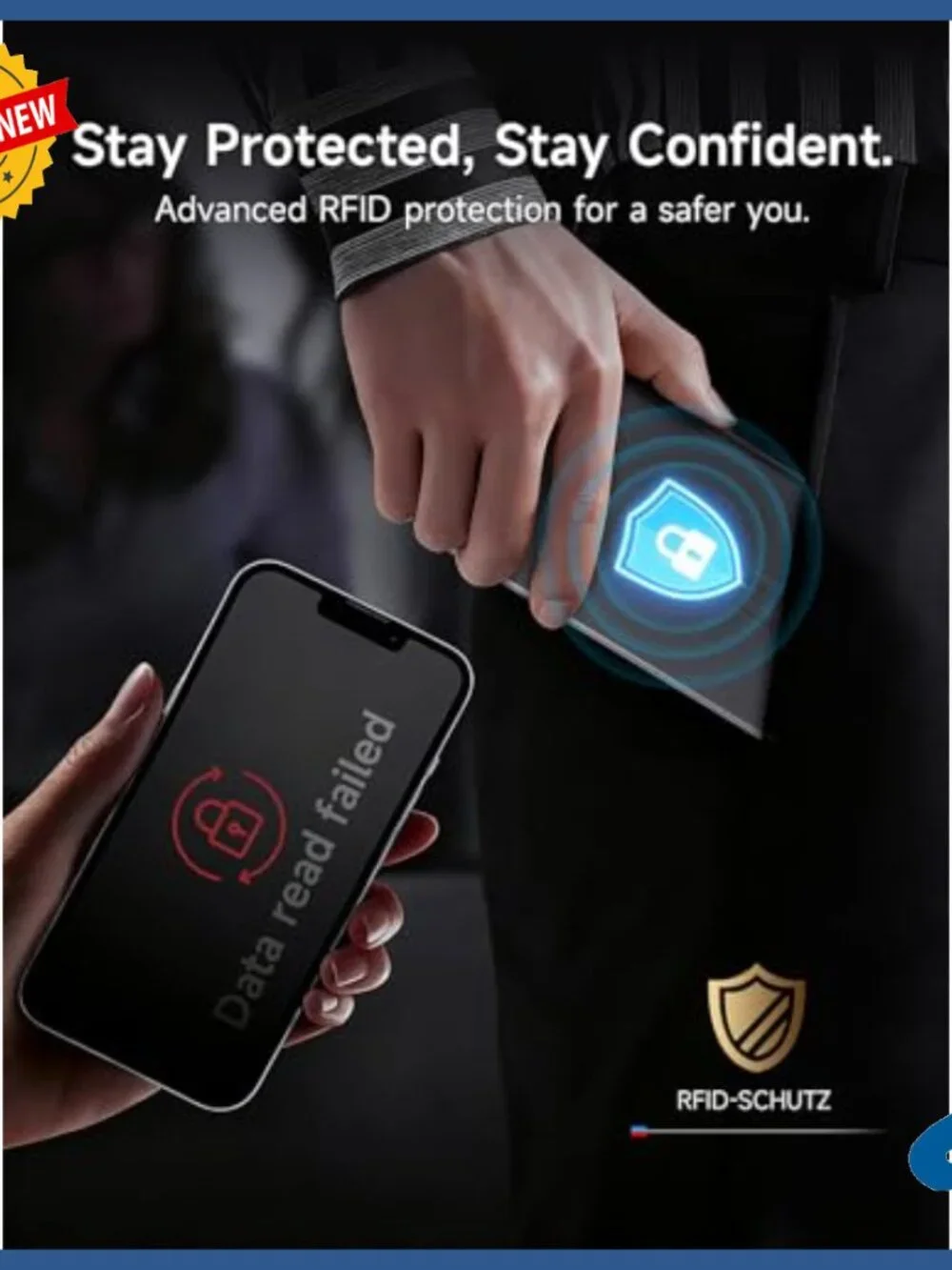 Slim Aluminum RFID Wallet with Pop-Up Card Holder and Elastic Cash Strap